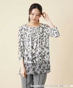 ＊＊Leilian__ / レリアン カットソー | プリントペプラムカットソー