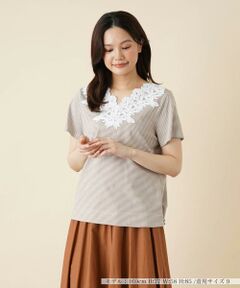 ＊＊Leilian__ / レリアン カットソー | レースボーダーカットソー