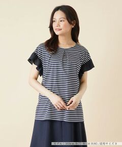 ＊＊Leilian__ / レリアン カットソー | 袖切替ボーダーカットソー