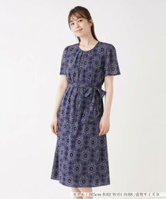 ＊＊Leilian__ / レリアン ミニ丈・ひざ丈ワンピース | 総柄ミモレ丈ワンピ－ス