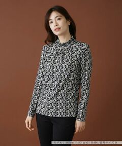 ＊＊Leilian__ / レリアン カットソー | 幾何学柄ハイネックカットソー