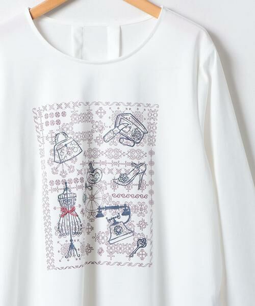 Leilian PLUS HOUSE / レリアンプラスハウス カットソー | 長袖刺繍モチーフＴシャツ | 詳細12