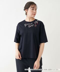 五分袖ロゴプリントＴシャツ