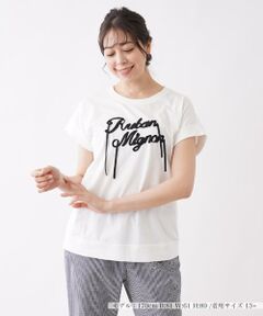 テープ使いクルーネックTシャツ