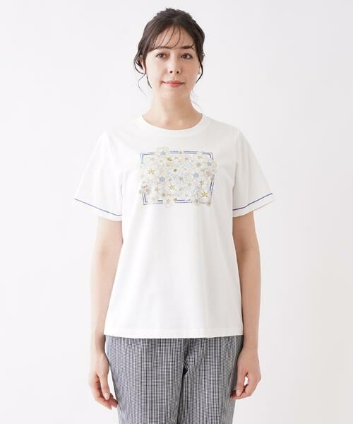 Leilian PLUS HOUSE / レリアンプラスハウス カットソー | フラワープリント半袖Ｔシャツ | 詳細10