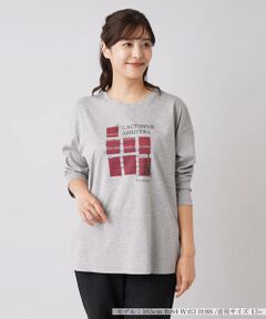 プリントクルーネックロングTシャツ