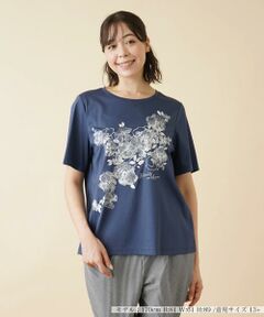 刺繍プリントTシャツ