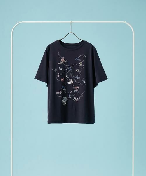 Leilian PLUS HOUSE / レリアンプラスハウス カットソー | 刺繍クルーネックTシャツ | 詳細4