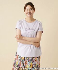 ロゴ×フラワー刺繍Tシャツ