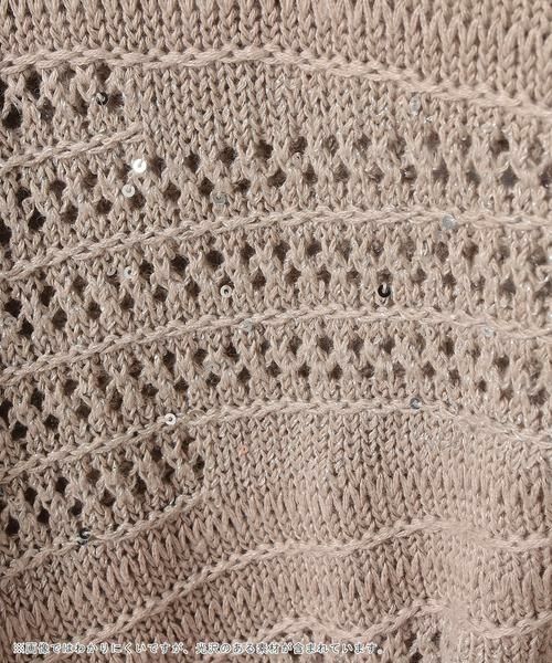 Leilian PLUS HOUSE / レリアンプラスハウス ニット・セーター | 透かし編み柄半袖ニットプルオーバー | 詳細2