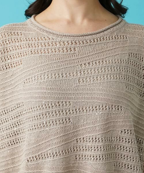 Leilian PLUS HOUSE / レリアンプラスハウス ニット・セーター | 透かし編み柄半袖ニットプルオーバー | 詳細13