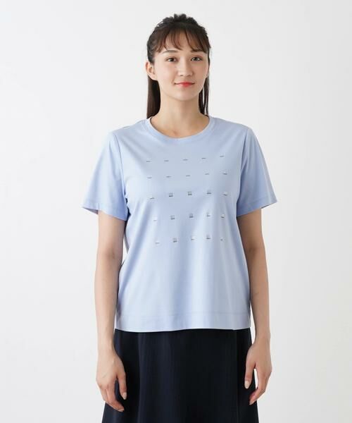 Leilian PLUS HOUSE / レリアンプラスハウス カットソー | ホットフィックス半袖Tシャツ | 詳細7