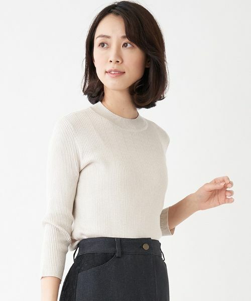 Leilian PLUS HOUSE / レリアンプラスハウス ニット・セーター | ラメハイネックリブニット | 詳細4