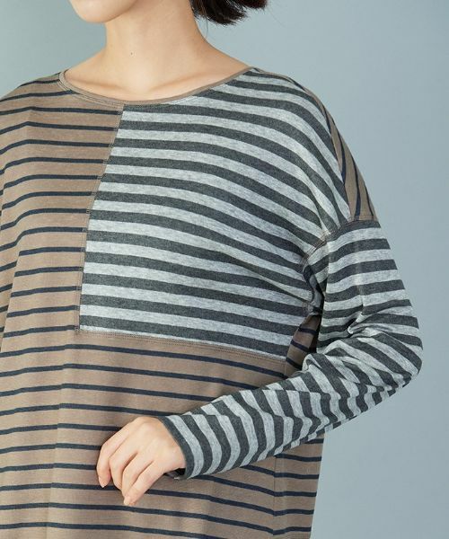 Leilian PLUS HOUSE / レリアンプラスハウス カットソー | 切り替えボーダーTシャツ【leilian the week】 | 詳細4