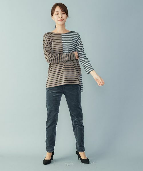 Leilian PLUS HOUSE / レリアンプラスハウス カットソー | 切り替えボーダーTシャツ【leilian the week】 | 詳細6