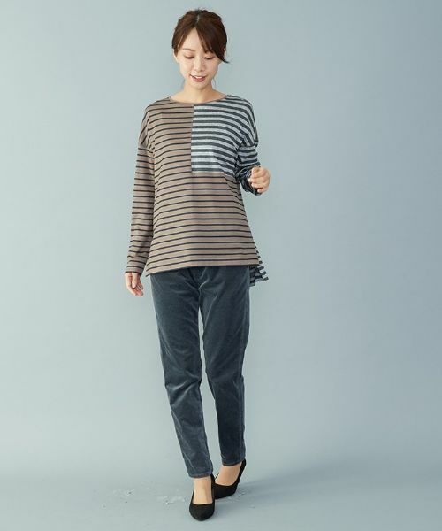 Leilian PLUS HOUSE / レリアンプラスハウス カットソー | 切り替えボーダーTシャツ【leilian the week】 | 詳細8