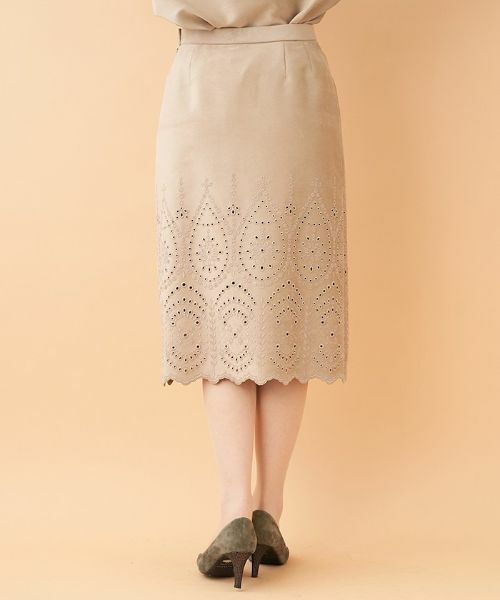 Leilian PLUS HOUSE / レリアンプラスハウス ミニ・ひざ丈スカート | 【セットアップ対応商品】スエード調スカート | 詳細2