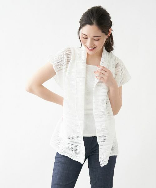 Leilian PLUS HOUSE / レリアンプラスハウス テーラードジャケット | メッシュ編みベスト | 詳細7