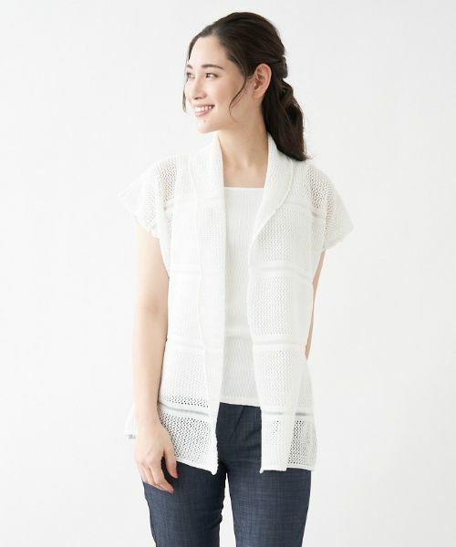 Leilian PLUS HOUSE / レリアンプラスハウス テーラードジャケット | メッシュ編みベスト | 詳細9