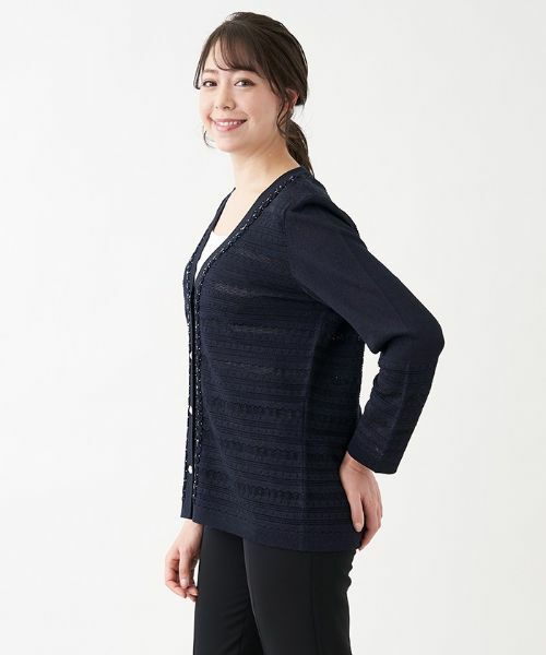 Leilian PLUS HOUSE / レリアンプラスハウス カーディガン・ボレロ | Vネックニットカーディガン【CORSINI & PROTI】 | 詳細2