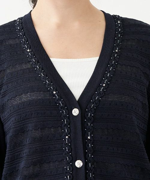 Leilian PLUS HOUSE / レリアンプラスハウス カーディガン・ボレロ | Vネックニットカーディガン【CORSINI & PROTI】 | 詳細4