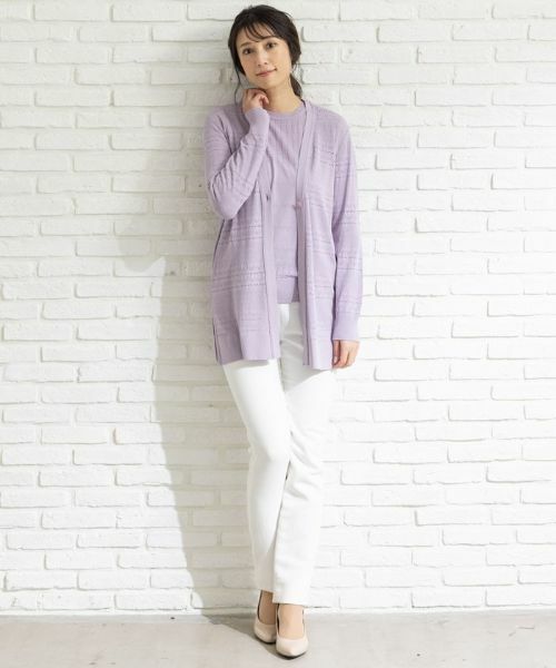 Leilian PLUS HOUSE / レリアンプラスハウス カーディガン・ボレロ | 透かし編みニットカーディガン【ROCHAS Premiere】 | 詳細1