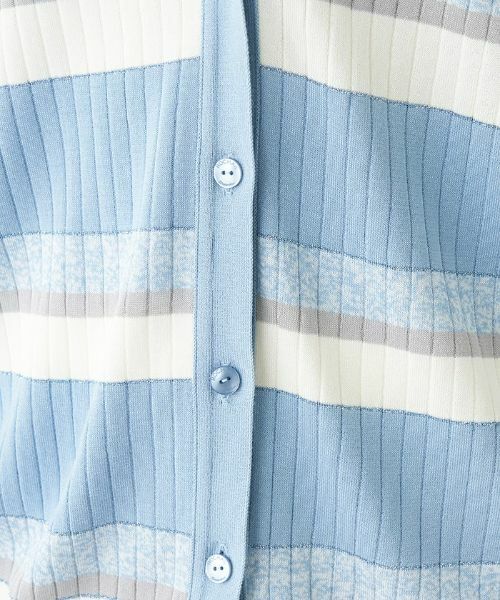 Leilian PLUS HOUSE / レリアンプラスハウス カーディガン・ボレロ | ボーダーVネックニットカーディガン【ROCHAS Premiere】 | 詳細8