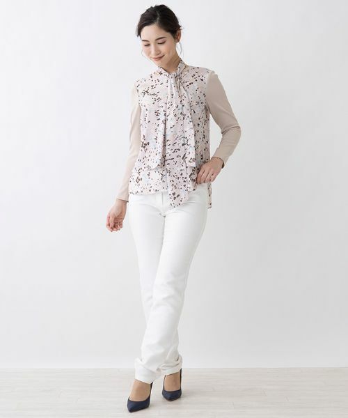 Leilian PLUS HOUSE / レリアンプラスハウス シャツ・ブラウス | 異素材切り替えボウタイブラウス | 詳細10