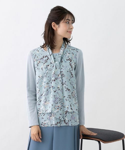 Leilian PLUS HOUSE / レリアンプラスハウス シャツ・ブラウス | 異素材切り替えボウタイブラウス | 詳細5