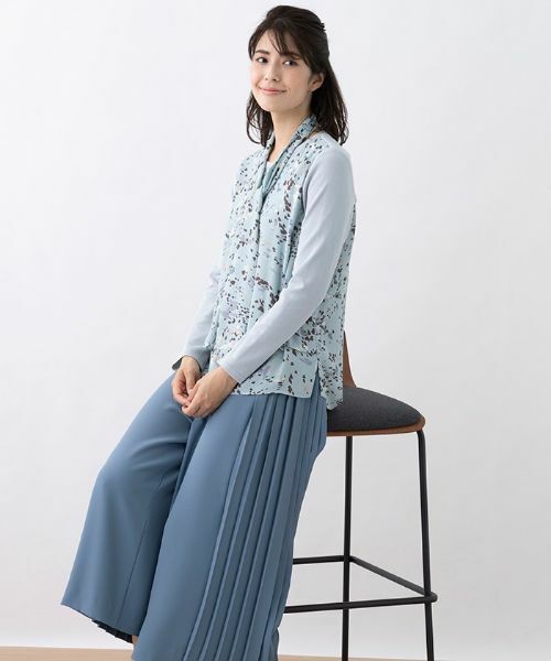Leilian PLUS HOUSE / レリアンプラスハウス シャツ・ブラウス | 異素材切り替えボウタイブラウス | 詳細7