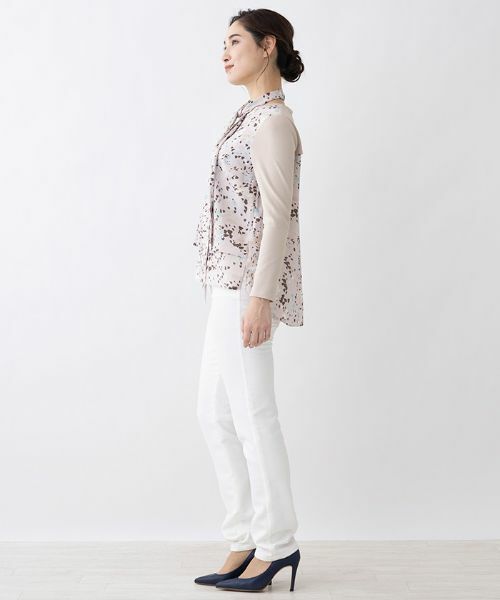 Leilian PLUS HOUSE / レリアンプラスハウス シャツ・ブラウス | 異素材切り替えボウタイブラウス | 詳細8