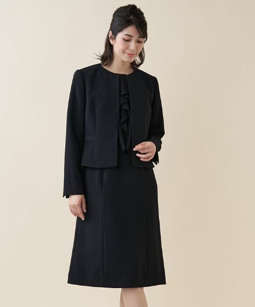 Leilian PLUS HOUSE / レリアンプラスハウス ドレス | 【ブラックフォーマル】2WAYスーツ　ノーカラージャケット＆ワンピース | 詳細1
