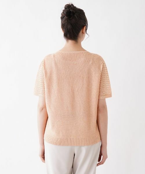 Leilian PLUS HOUSE / レリアンプラスハウス ニット・セーター | 透かし編み切り替えクルーネックニット | 詳細11