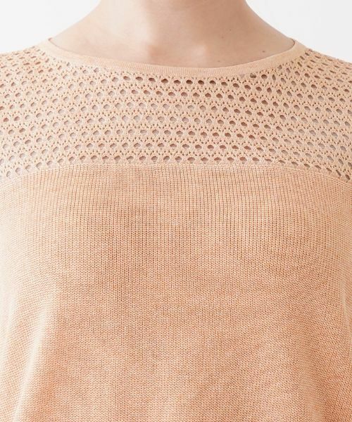 Leilian PLUS HOUSE / レリアンプラスハウス ニット・セーター | 透かし編み切り替えクルーネックニット | 詳細13