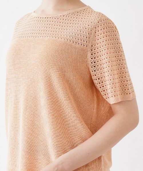 Leilian PLUS HOUSE / レリアンプラスハウス ニット・セーター | 透かし編み切り替えクルーネックニット | 詳細15