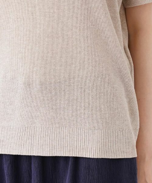 Leilian PLUS HOUSE / レリアンプラスハウス ニット・セーター | 透かし編み切り替えクルーネックニット | 詳細18