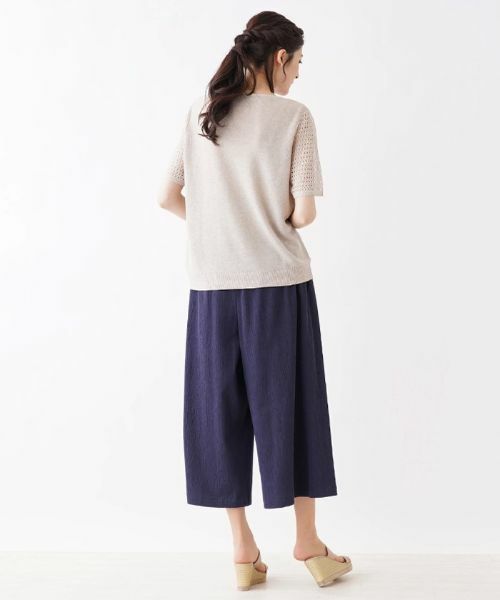 Leilian PLUS HOUSE / レリアンプラスハウス ニット・セーター | 透かし編み切り替えクルーネックニット | 詳細5