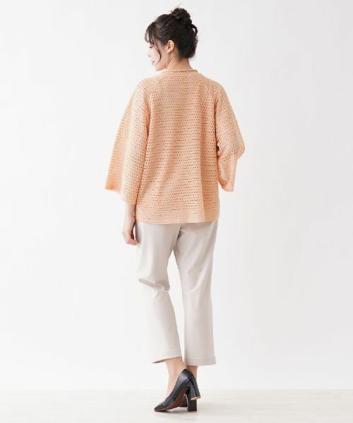 Leilian PLUS HOUSE / レリアンプラスハウス カーディガン・ボレロ | 透かし編み7分袖トッパーカーディガン | 詳細3