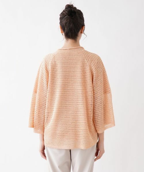 Leilian PLUS HOUSE / レリアンプラスハウス カーディガン・ボレロ | 透かし編み7分袖トッパーカーディガン | 詳細7