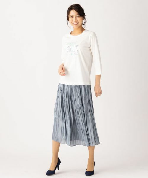 Leilian PLUS HOUSE / レリアンプラスハウス Tシャツ | 七分袖ロゴTシャツ | 詳細5