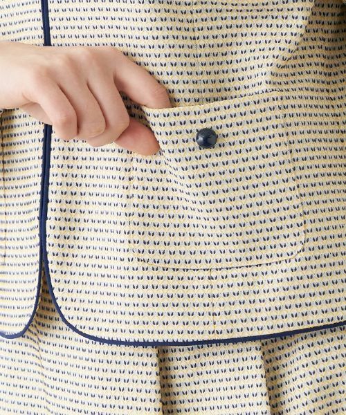 Leilian PLUS HOUSE / レリアンプラスハウス テーラードジャケット | 【セットアップ対応商品】パイピング総柄ジャケット | 詳細8