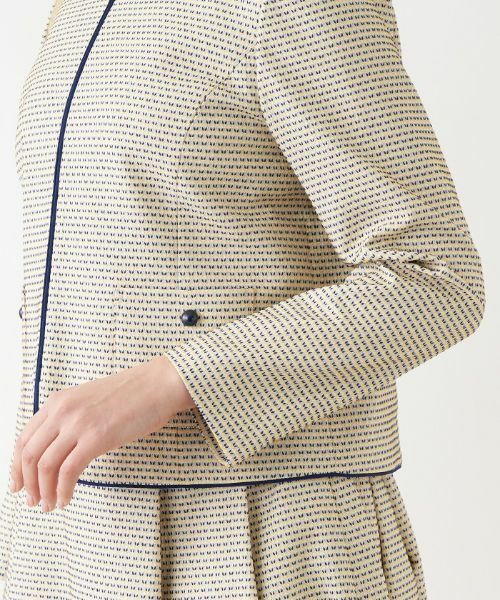 Leilian PLUS HOUSE / レリアンプラスハウス テーラードジャケット | 【セットアップ対応商品】パイピング総柄ジャケット | 詳細9