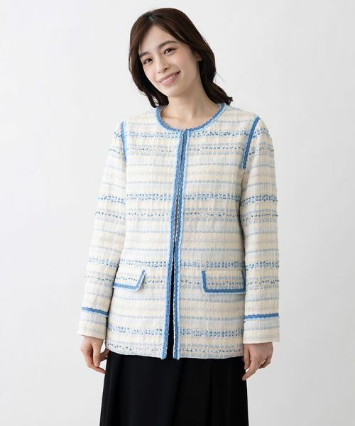 Leilian PLUS HOUSE / レリアンプラスハウス テーラードジャケット | ツイードノーカラージャケット | 詳細1