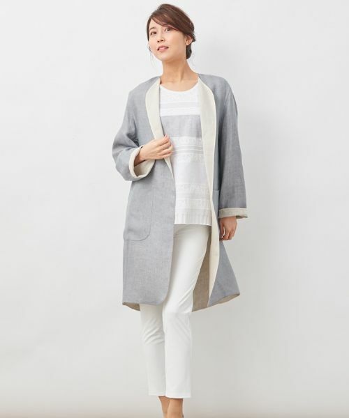 Leilian PLUS HOUSE / レリアンプラスハウス その他アウター | 一重仕立てのノーカラーコート | 詳細13