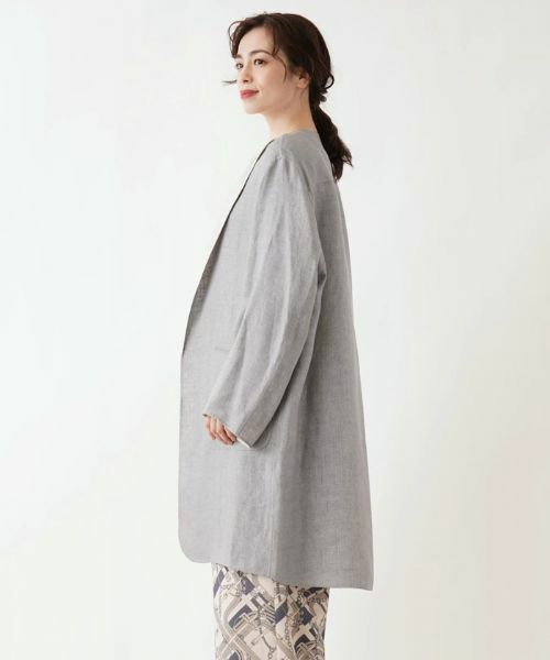 Leilian PLUS HOUSE / レリアンプラスハウス その他アウター | 一重仕立てのノーカラーコート | 詳細4