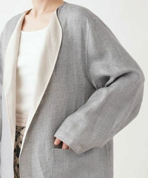 Leilian PLUS HOUSE / レリアンプラスハウス その他アウター | 一重仕立てのノーカラーコート | 詳細9