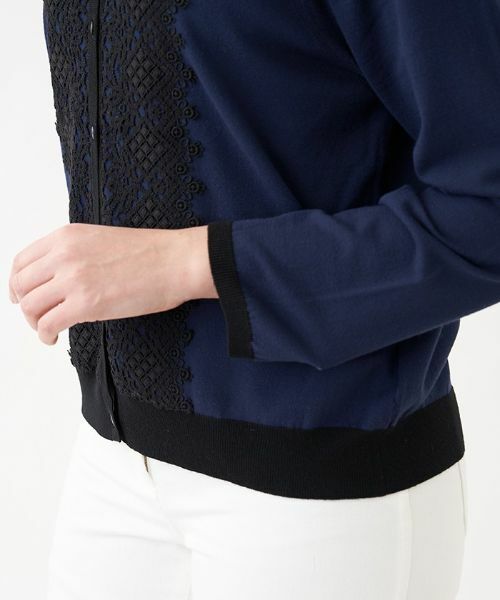 Leilian PLUS HOUSE / レリアンプラスハウス カーディガン・ボレロ | レースハイゲージニットカーディガン | 詳細8