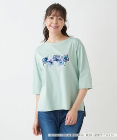 Leilian PLUS HOUSE / レリアンプラスハウス Tシャツ | 英字刺繍インナー【プラス企画】
