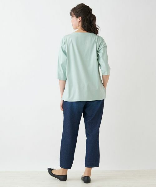 Leilian PLUS HOUSE / レリアンプラスハウス Tシャツ | 英字刺繍インナー【プラス企画】 | 詳細3