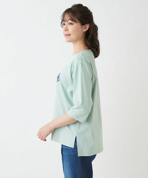 Leilian PLUS HOUSE / レリアンプラスハウス Tシャツ | 英字刺繍インナー【プラス企画】 | 詳細4